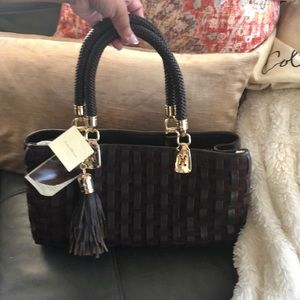 Cole Haan chocolate leather tote bag